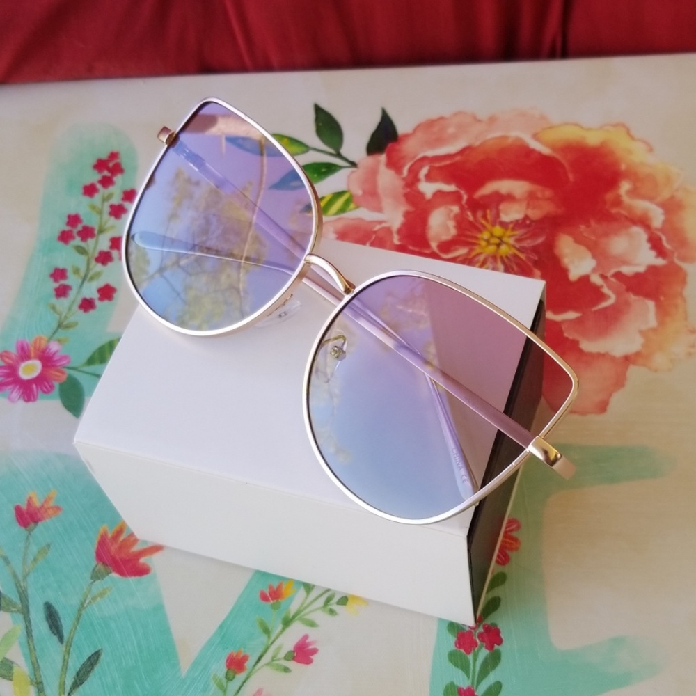 2019 Tulip Cat Eye Women Sunglasses pink blue - Picture 1 of 2